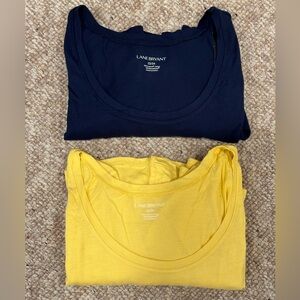 NWT Set of Two Lane Bryant Short Sleeve T-Shirts in Yellow & Navy Size 22/24